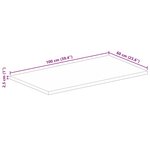 vidaXL Dessus de table 100x60x2 5cm rectangulaire bois massif récupéré