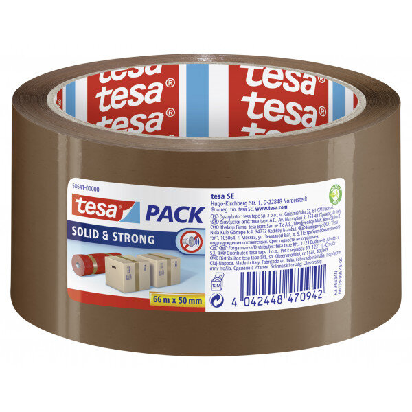 Rouleau adhésif emballage havane 66m x 50mm tesa solid & strong
