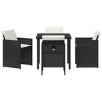 vidaXL Ensemble de salle à manger de jardin 5 pièces avec coussins Rattan PE Noir