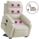 vidaXL Fauteuil inclinable de massage électrique crème velours