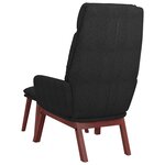 vidaXL Chaise de relaxation avec tabouret Noir Tissu