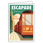 Carte Joyeux Anniversaire avec Enveloppe - Mini Posters Format 17x11 5cm - Escapade Urbaine Citadine Tramways Ville Capitale Voyage Roadtrip Rétro Vintage - Fabriquée en France