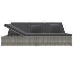 vidaXL Transat convertible avec coussin Résine tressée Gris foncé