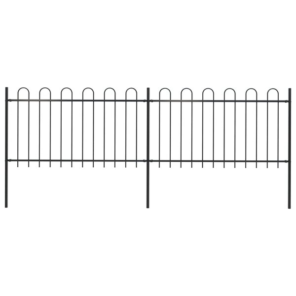 vidaXL Clôture de jardin avec dessus en cerceau Acier 3 4 x 1 m Noir