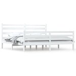 vidaXL Cadre de lit Bois de pin massif 200x200 cm Blanc