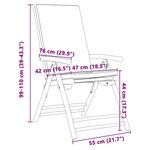 vidaXL Ensemble de bistro pliante 3 Pièces et coussins gris foncé bambou