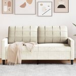 vidaXL Canapé à 2 places Crème 140 cm Velours