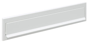 Entrée de boîte aux lettres en acier pour porte mur C-613 33 5 x 3 cm Blanc