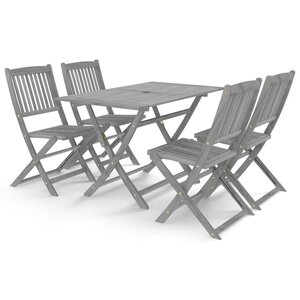 vidaXL Ensemble à manger de jardin 5 Pièces Bois d'acacia massif Gris