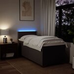 vidaXL Sommier à lattes de lit avec matelas Marron foncé 90x200 cm