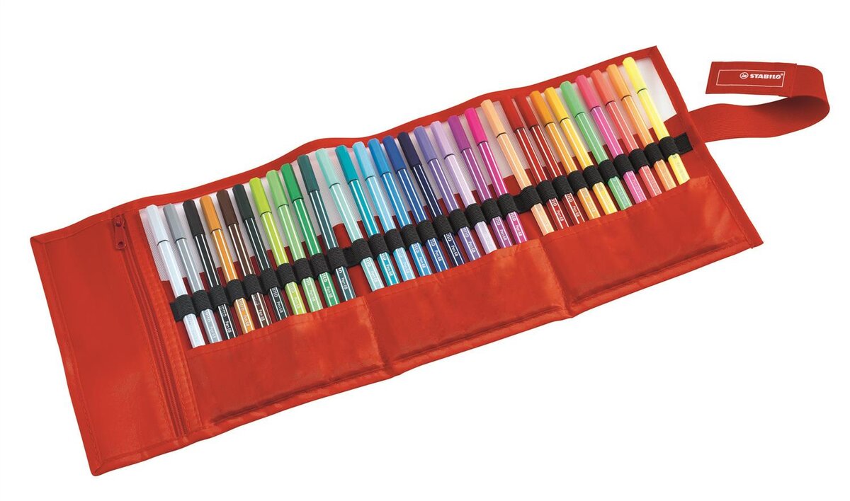 Pochette de 30 feutres de dessin STABILO Pen 68 - pointe moyenne - coloris  assortis dont 6 fluo - Profitez-en