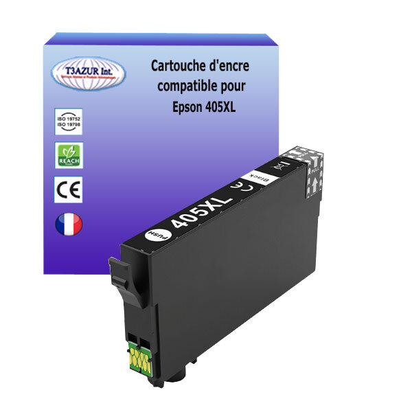 T3AZUR - Cartouche compatible avec Epson 405XL Noire pour Epson WorkForce WF-4830DTWf  WF-7800  WF-7830DTWf   WF-7835 DTWf