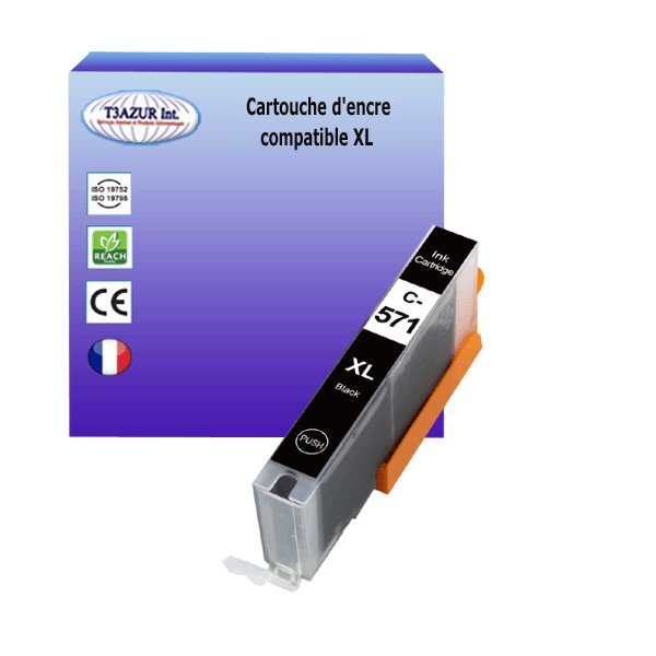 Cartouche compatible avec Canon CLI571 XL Photo Noire - T3AZUR