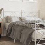 vidaXL Tête de lit métal blanc 150 cm