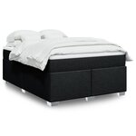 vidaXL Sommier à lattes de lit avec matelas Noir 140x200 cm Tissu