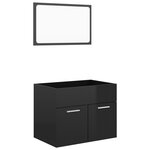 vidaXL Ensemble de meubles de salle de bain 2 Pièces Noir brillant