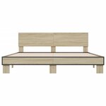 vidaXL Cadre de lit chêne sonoma 200x200 cm bois d'ingénierie et métal