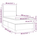 vidaXL Sommier à lattes de lit et matelas Noir 80x200 cm Velours