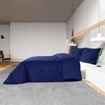 vidaXL Ensemble de housse de couette Bleu marine 200x200 cm Coton