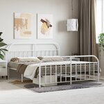 vidaXL Cadre de lit métal avec tête de lit/pied de lit blanc 183x213cm