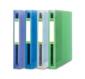 Classeur 4 Anneaux 2nd LIFE A4+ PP Dos de 40 mm Coloris Aléatoire Translucide ELBA