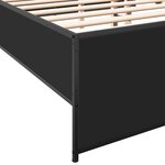 vidaXL Cadre de lit noir 135x190 cm bois d'ingénierie et métal