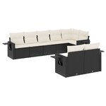 vidaXL Salon de jardin 8 Pièces avec coussins noir résine tressée