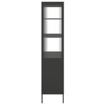 vidaXL Buffet haut noir 90x40x180 cm verre et acier