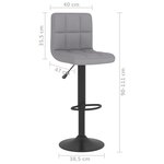 vidaXL Tabourets de bar lot de 2 gris clair tissu