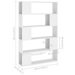 vidaXL Bibliothèque Séparateur de pièce Blanc Bois d'ingénierie