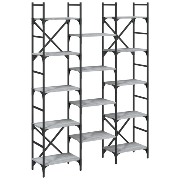 vidaXL Bibliothèque sonoma gris 127 5x28 5x172 5 cm bois d'ingénierie