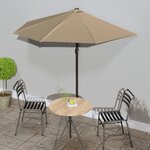 vidaXL Parasol de balcon avec mât en aluminium Taupe 270x144 cm Demi