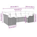 vidaXL Set de canapé de jardin de 6 pièces avec coussins Noir Rattan Poly