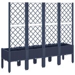 vidaXL Jardinière avec treillis bleu gris 160x40x142 cm PP
