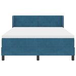 Lit à ressort vidaXL avec matelas bleu foncé 160x200 cm en velours
