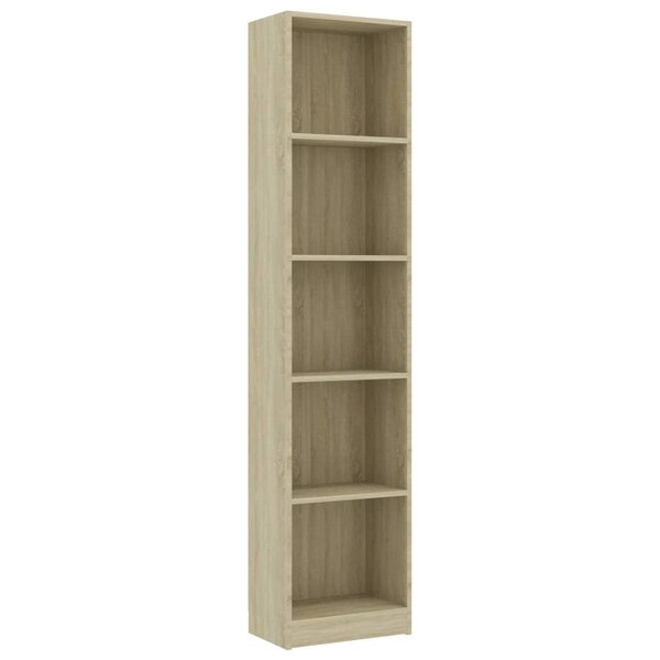 vidaXL Bibliothèque à 5 niveaux Chêne sonoma Bois d'ingénierie