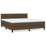 vidaXL Sommier à lattes de lit avec matelas Marron foncé 180x200 cm