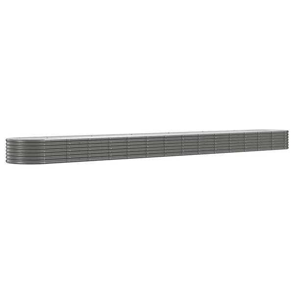 vidaXL Lit surélevé de jardin Acier enduit de poudre 620x80x36 cm gris