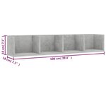 vidaXL Étagère murale à CD Gris béton 100x18x18 cm Bois d'ingénierie