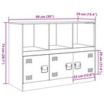 vidaXL Buffet jaune moutarde 99x39x73 cm acier
