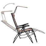 vidaXL Chaise pliable de terrasse Textilène Taupe