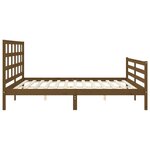 vidaXL Cadre de lit avec tête de lit marron miel 200x200cm bois massif