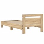 vidaXL Cadre de lit tête de lit et lumières LED chêne sonoma 90x190 cm