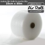 Lot de 20  rouleaux de film bulle d'air largeur 25 cm x longueur 50 mètres - gamme air'roll strandard