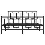 vidaXL Cadre de lit métal sans matelas avec pied de lit noir 140x190cm