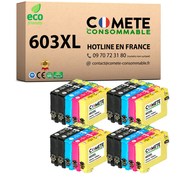 20 Cartouches 603XL Epson Compatibles Comete 603 XL, Entreprise Française