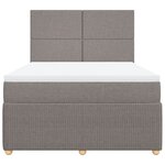 vidaXL Sommier à lattes de lit avec matelas Taupe 160x200 cm Tissu