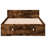 vidaXL Cadre de lit et tiroir chêne fumé 90x200 cm bois d'ingénierie