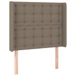 vidaXL Tête de lit avec oreilles Taupe 83x16x118/128 cm Tissu