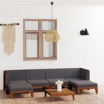 vidaXL Salon de jardin 7 Pièces avec coussins Bois d'acacia solide